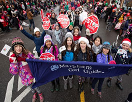 Markham Girl Guides at 45th Annual Markham Santa Claus Parade
